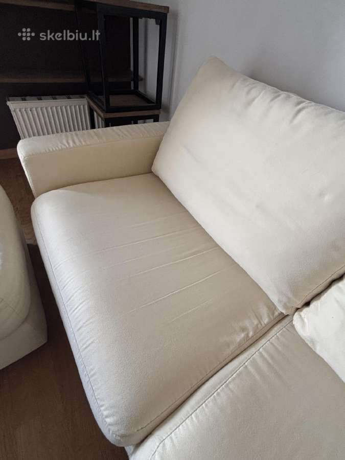 Italų gamybos sofa su 2 dideliais pufais - nuotraukos Nr. 5
