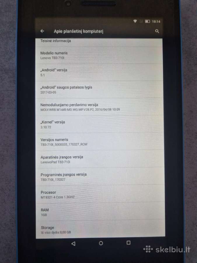 Lenovo tb3-710l - nuotraukos Nr. 2