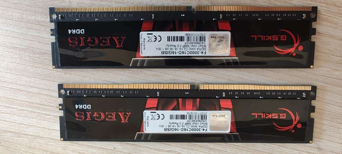 G.skill Aegis 16gb 2x8gb Ddr4 3000mhz Cl16 - nuotraukos Nr. 2