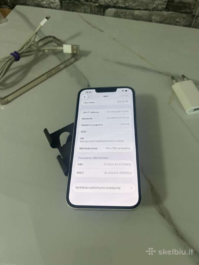 iPhone 14 128gb 79% White - nuotraukos Nr. 9