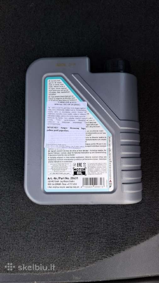 Alyva Liqui Moly 0w-20 special tec (1 litras) - nuotraukos Nr. 2
