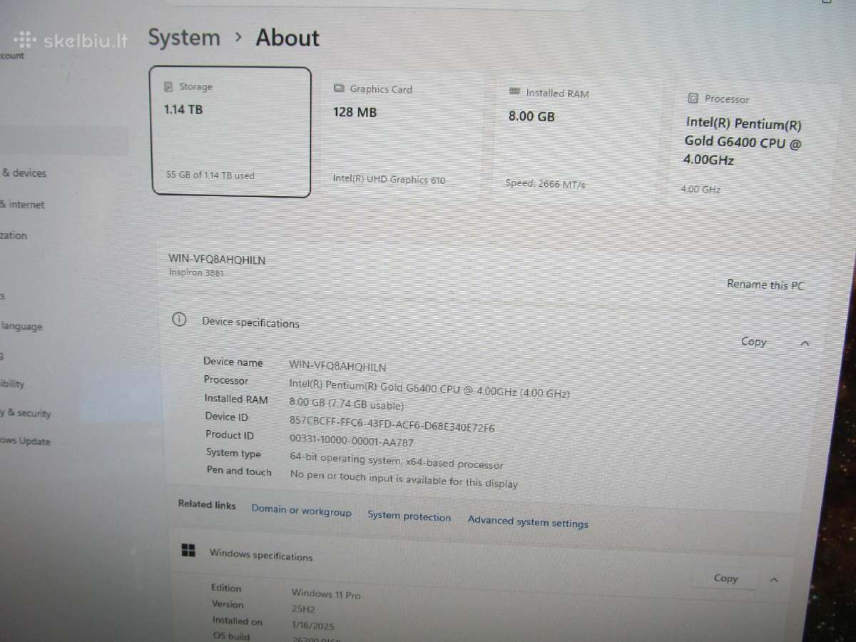 Dell inspiron 3881 - nuotraukos Nr. 8