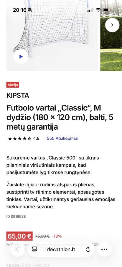 Decathlon futbolo vartai - nuotraukos Nr. 2