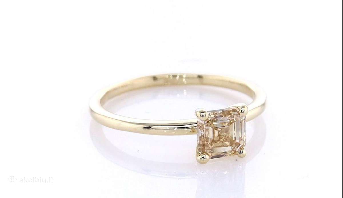 0,90 ct Vvs2 šampaninės spalvos deimanto žiedas - nuotraukos Nr. 3