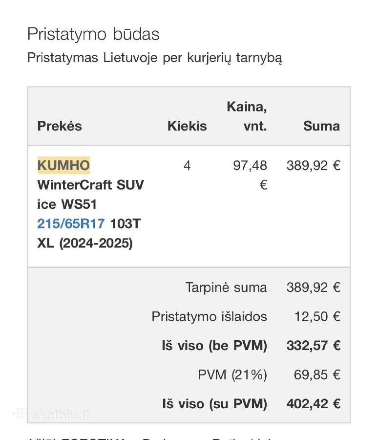VW Tiguan R17 ratlankiai su žieminėmis padangomis - nuotraukos Nr. 5