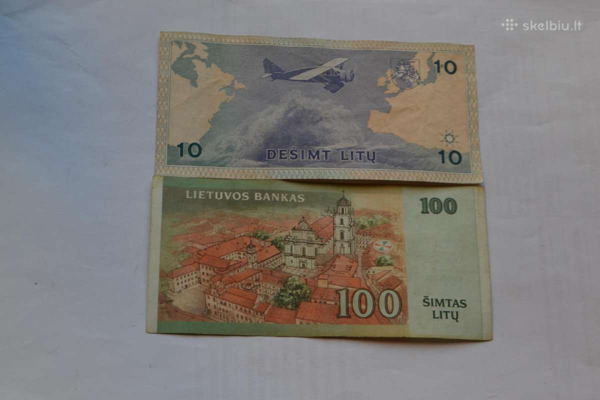 10 Litu 1993,100 litu2007 m. - nuotraukos Nr. 2