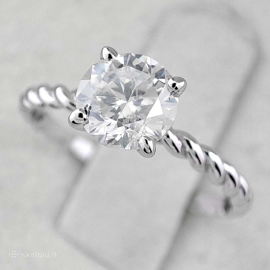 Natūralus deimantinis žiedas su 1,13 ct briliantu - nuotraukos Nr. 2