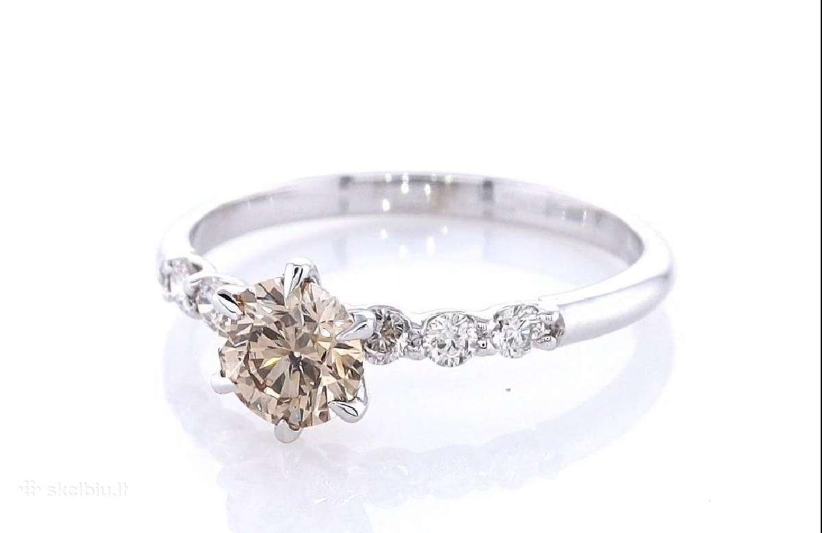 Natūralaus deimanto žiedas – 0,77 ct, 14k auksas - nuotraukos Nr. 2
