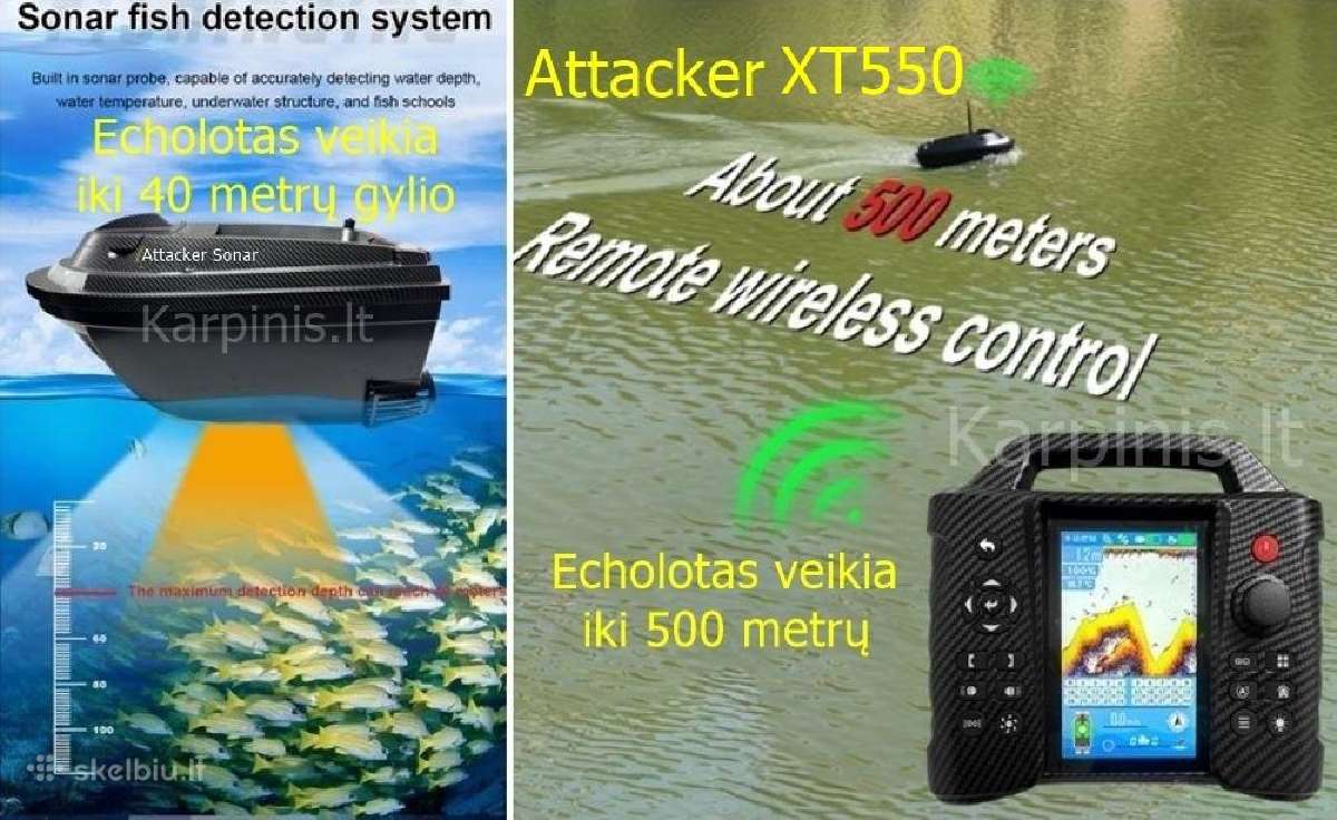 Flytec pašarų laivelis V060 GPS ir echolotas - nuotraukos Nr. 7