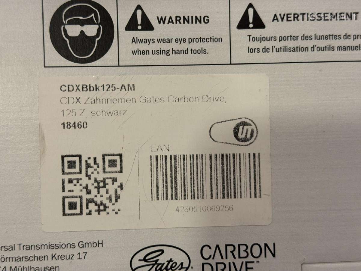 Naujas diržas Gates Carbon Drive Cdx 125 dantys - nuotraukos Nr. 3