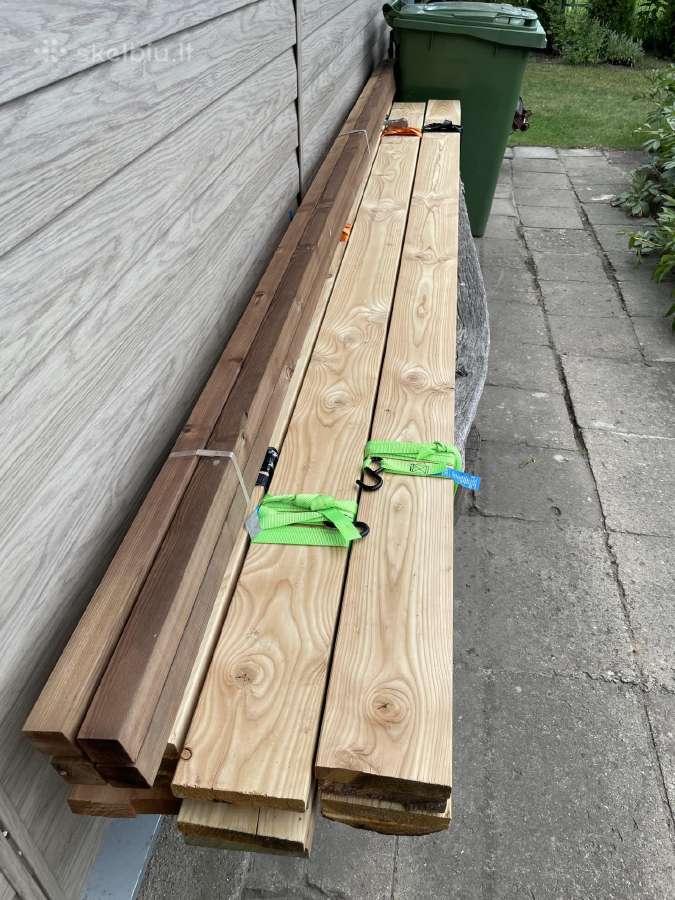 Medinės lentos 3 m, 14 cm, 2,9 cm + tašeliai - nuotraukos Nr. 2