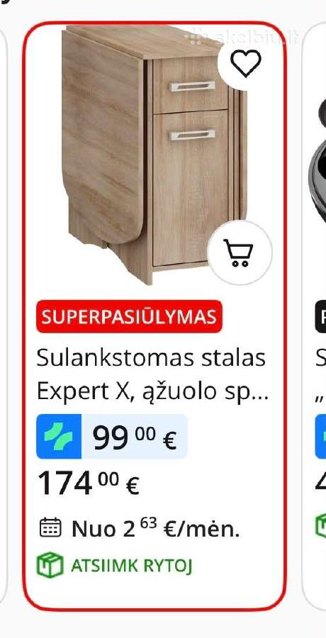 Sulanktomas medinis stalas - nuotraukos Nr. 3
