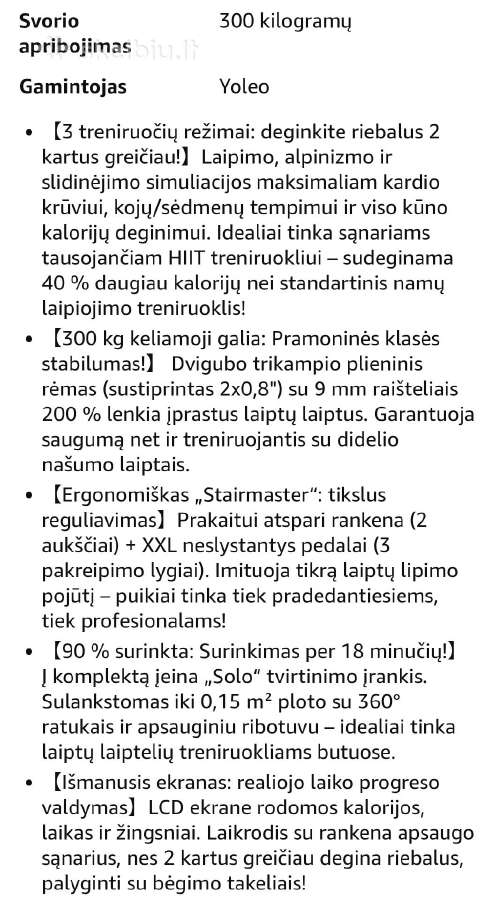 Laiptų treniruoklis,steperis Yoleo - nuotraukos Nr. 7