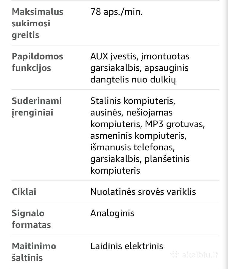 3 greičių patefonas su bluetooth jr garsiakalbiu - nuotraukos Nr. 4