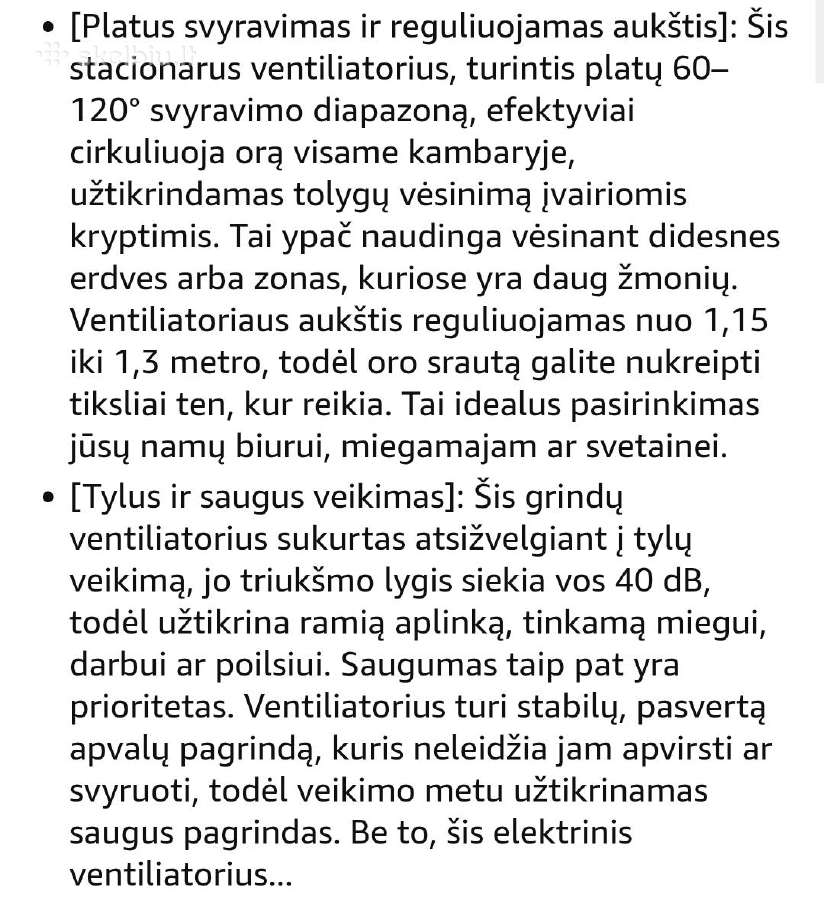 Pastatomas ventiliatorius Rovsun,65w - nuotraukos Nr. 6