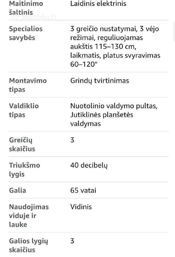 Pastatomas ventiliatorius Rovsun,65w - nuotraukos Nr. 7