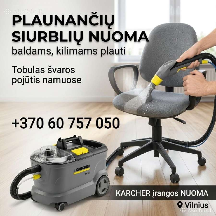 10€ plaunančio siurblio nuoma Karcher Vilnius - nuotraukos Nr. 3