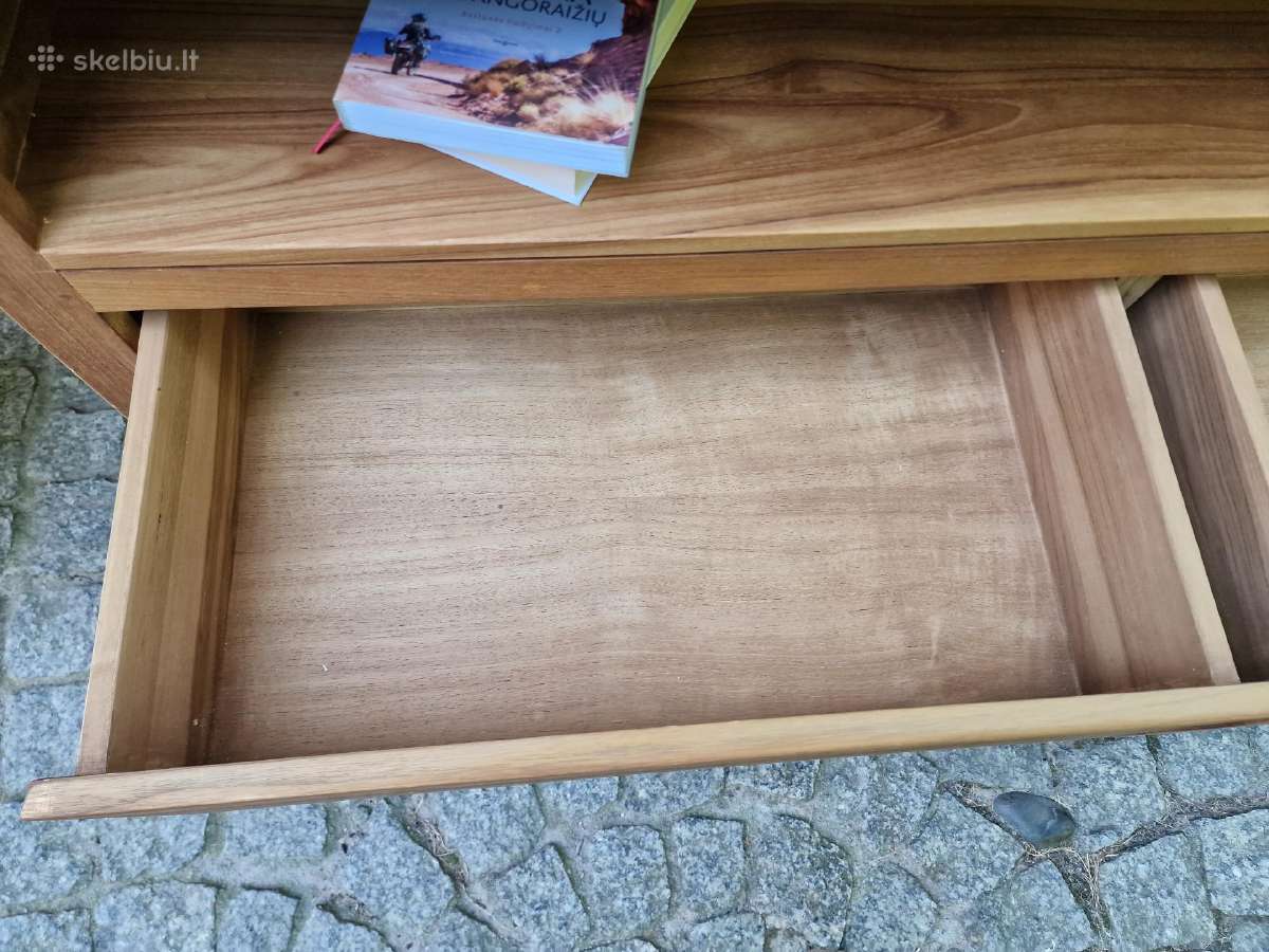 Vintažinė mid century tikmedžio masyvo komoda - nuotraukos Nr. 14