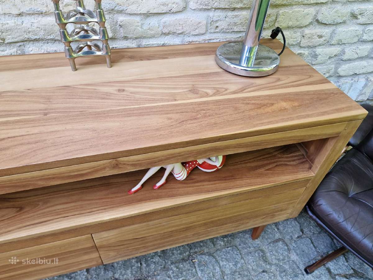 Vintažinė mid century tikmedžio masyvo komoda - nuotraukos Nr. 17