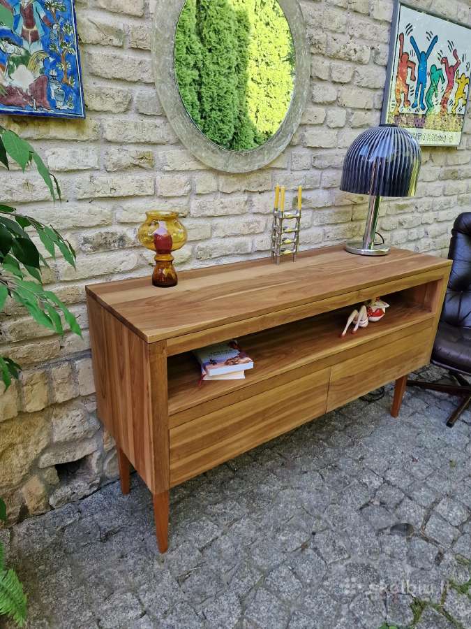 Vintažinė mid century tikmedžio masyvo komoda - nuotraukos Nr. 23