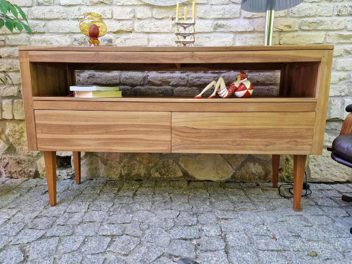 Vintažinė mid century tikmedžio masyvo komoda - nuotraukos Nr. 26