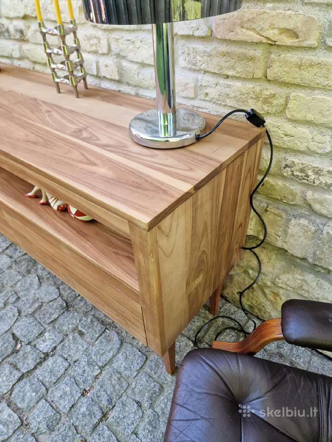 Vintažinė mid century tikmedžio masyvo komoda - nuotraukos Nr. 27