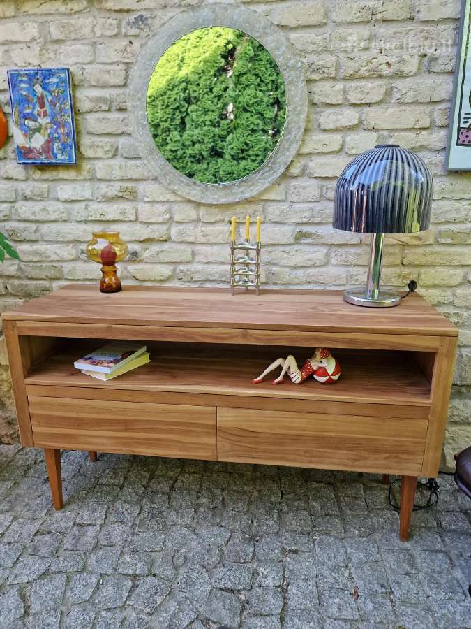 Vintažinė mid century tikmedžio masyvo komoda - nuotraukos Nr. 29