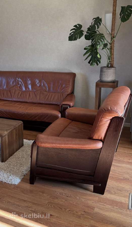 Natūralios odos sofa - nuotraukos Nr. 2