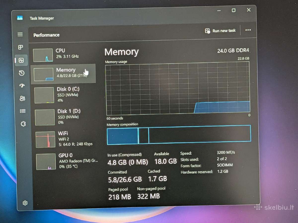 Lenovo Thinkpad E14 Gen 5 Ryzen 7330u 24gb 512gb - nuotraukos Nr. 9