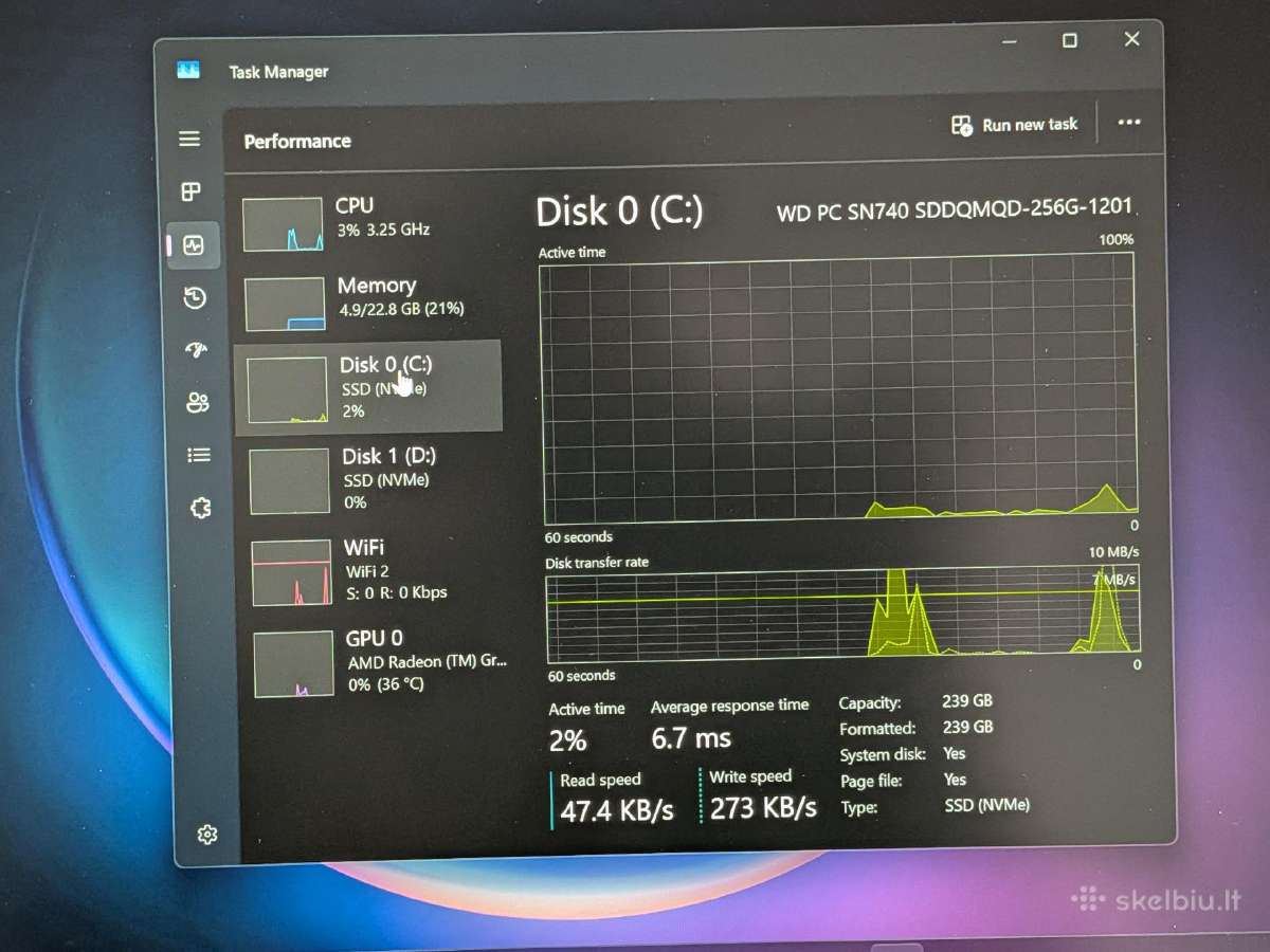 Lenovo Thinkpad E14 Gen 5 Ryzen 7330u 24gb 512gb - nuotraukos Nr. 10