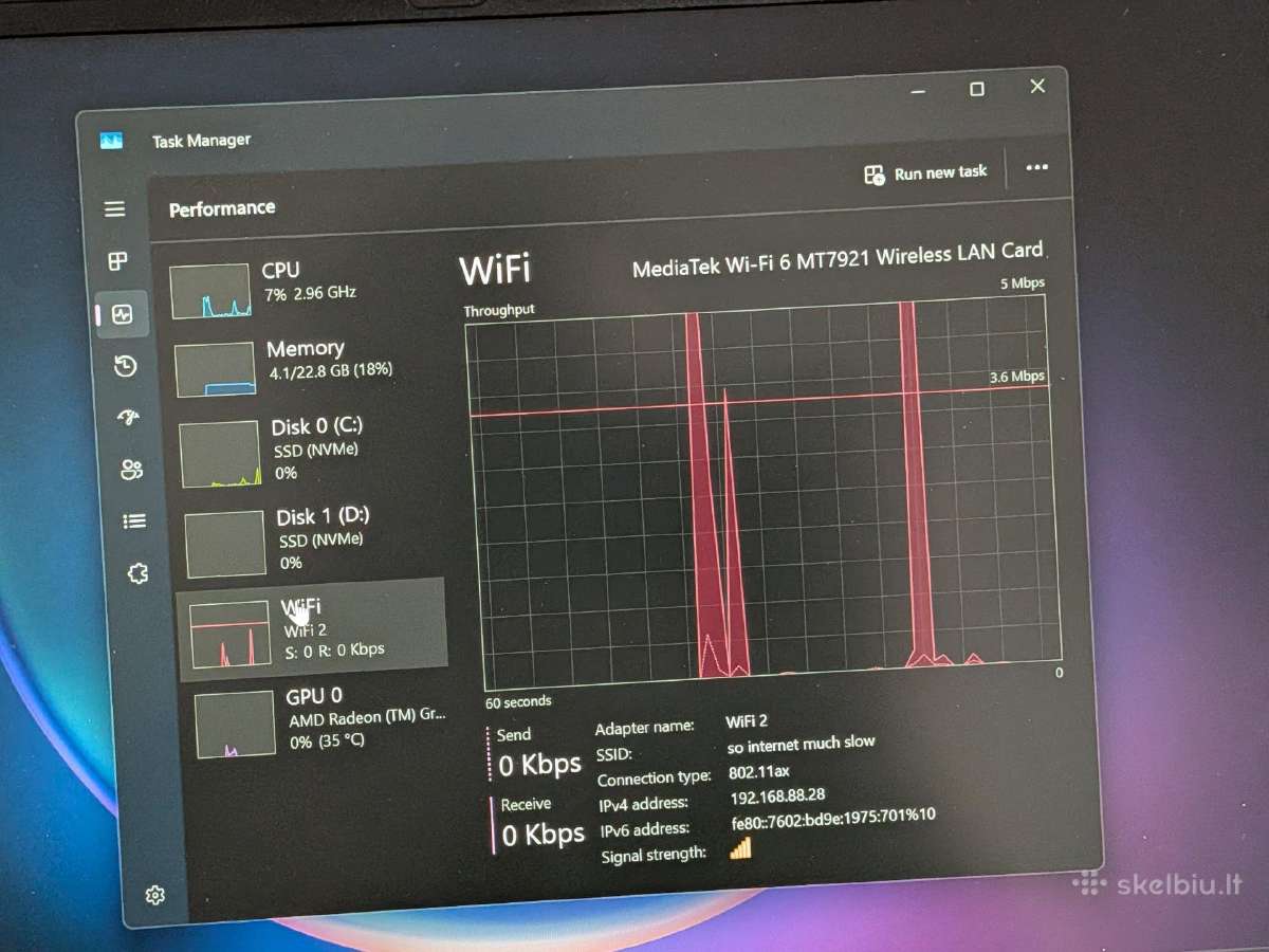 Lenovo Thinkpad E14 Gen 5 Ryzen 7330u 24gb 512gb - nuotraukos Nr. 12