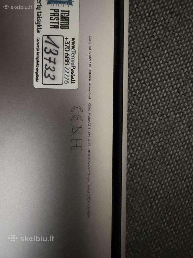 Neveikiantis Apple MacBook Pro16 (2019) Space Gray - nuotraukos Nr. 6
