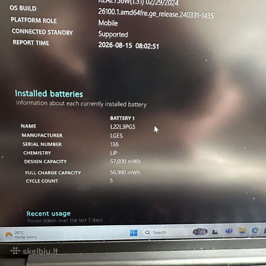 Lenovo Thinkpad E14 Gen 5 I7-1355u 16gb 256 SSD 14 - nuotraukos Nr. 11