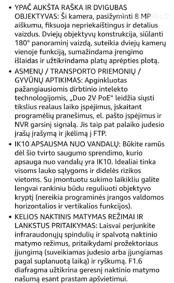 Apsaugos stebėjimo kamera Reolink Duo 2 Poe - nuotraukos Nr. 5