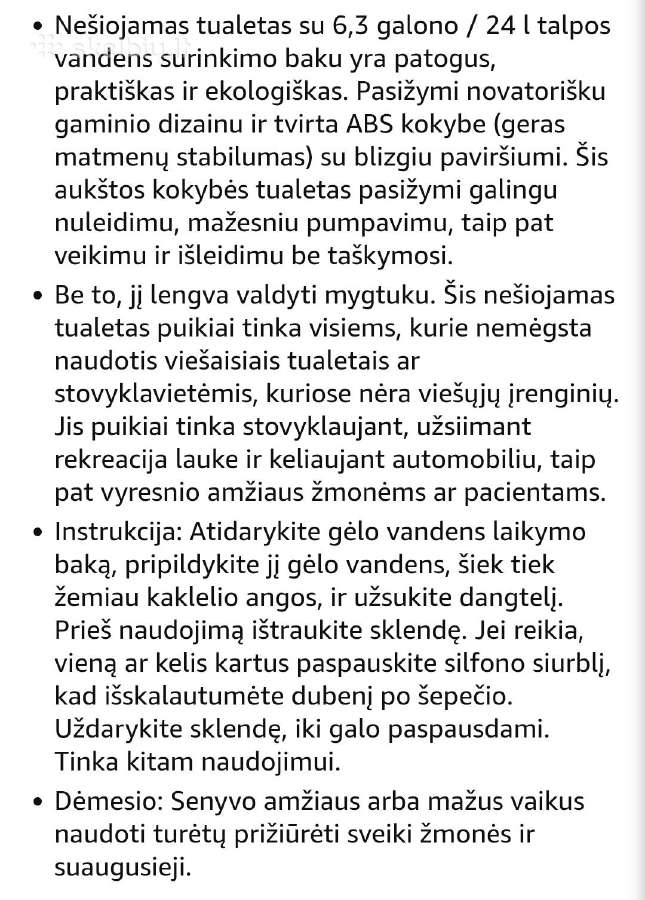 Turistinis nešiojamas biotualetas 24l - nuotraukos Nr. 4
