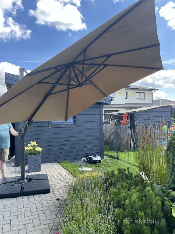 Sodo skėtis 300 cm, smėlio ruda sp. - nuotraukos Nr. 2
