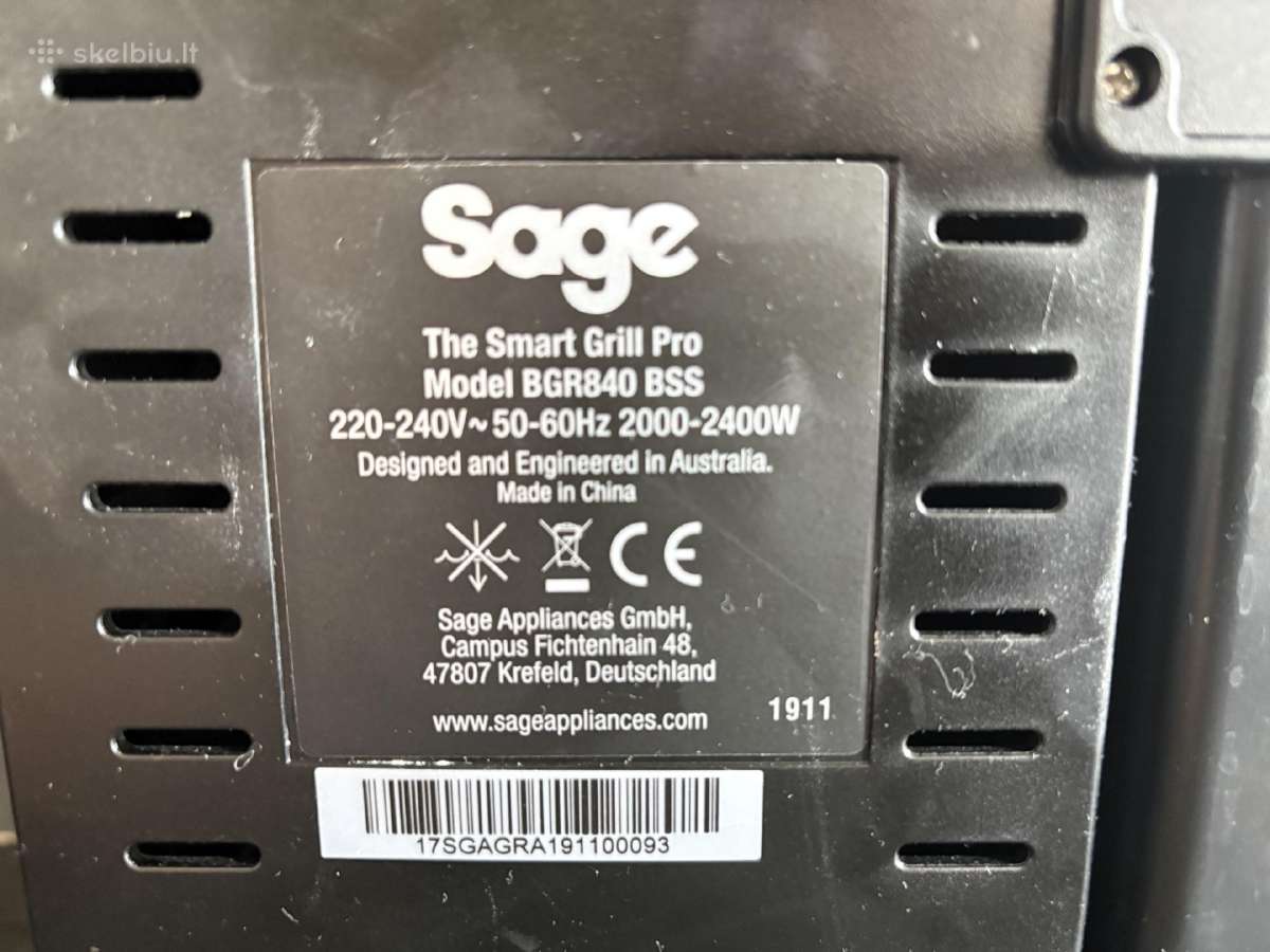 Elektrinis grilis Sage The Smart Grill Pro Bgr840 - nuotraukos Nr. 3