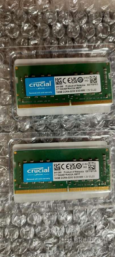 Nauji Crucial atminties moduliai 2x Ddr4 16gb - nuotraukos Nr. 2