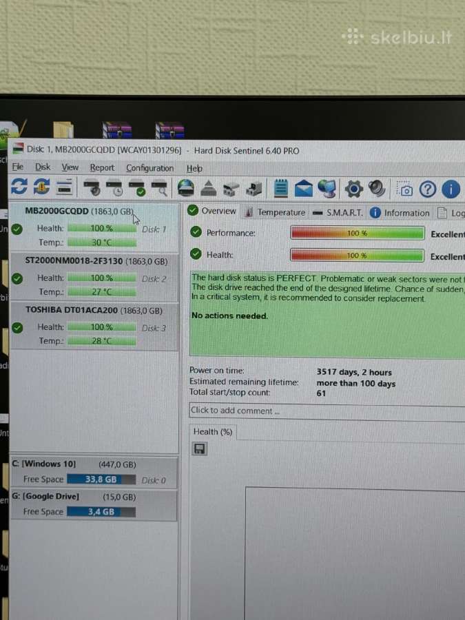 2 TB HDD kietieji diskai 7200 Rpm Sata - nuotraukos Nr. 16