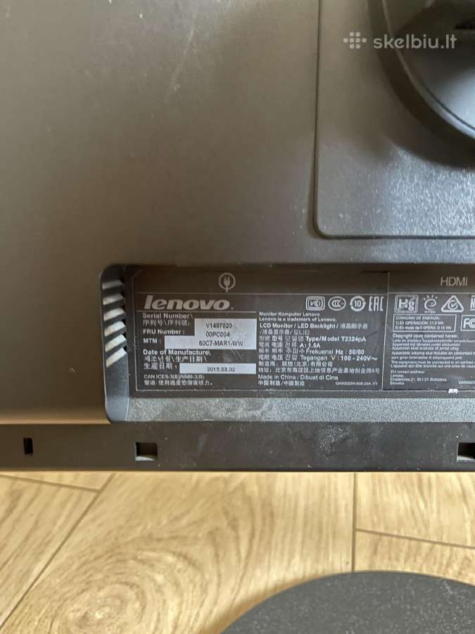 Monitorius Lenovo T2324pa - nuotraukos Nr. 4