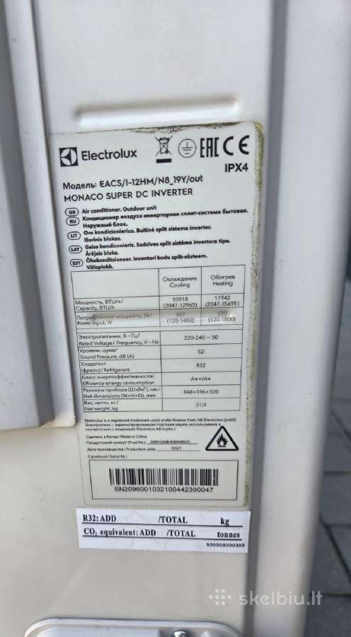 Electrolux šilumos siurblys - oro kondicionierius - nuotraukos Nr. 4