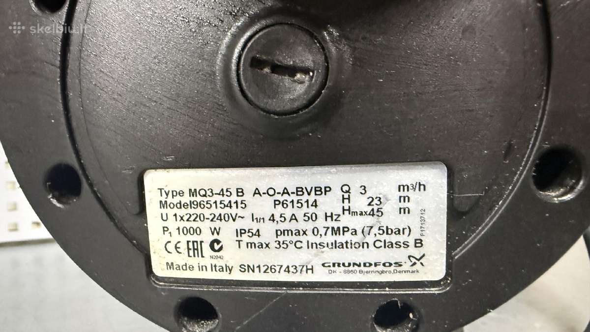 Grundfos Mq3-45 B A-o-a-bvbp vandens siurblys - nuotraukos Nr. 2