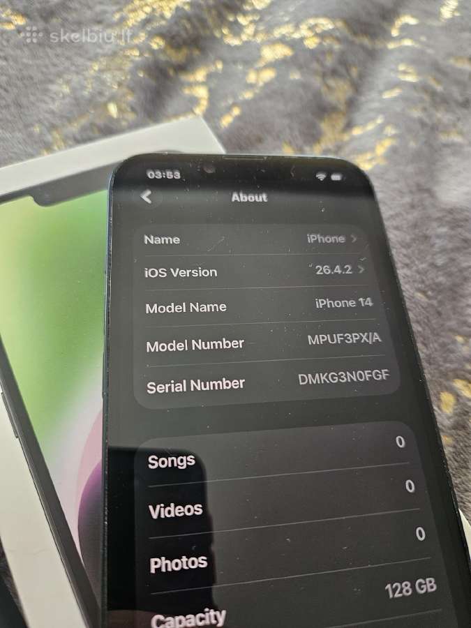 iPhone 14 128gb Midnight Labai Gero Stovio - nuotraukos Nr. 2