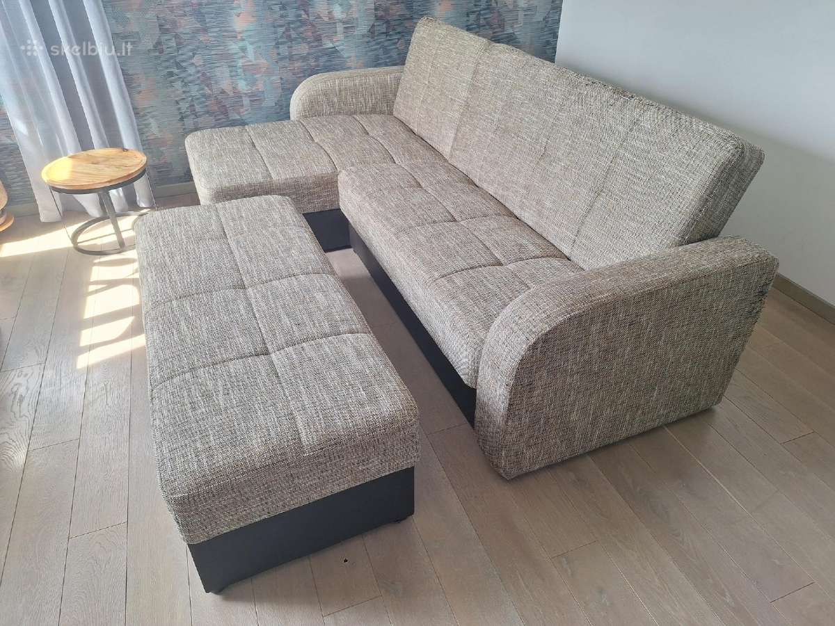 Kampinė sofa lova su patalynės dėže - nuotraukos Nr. 2