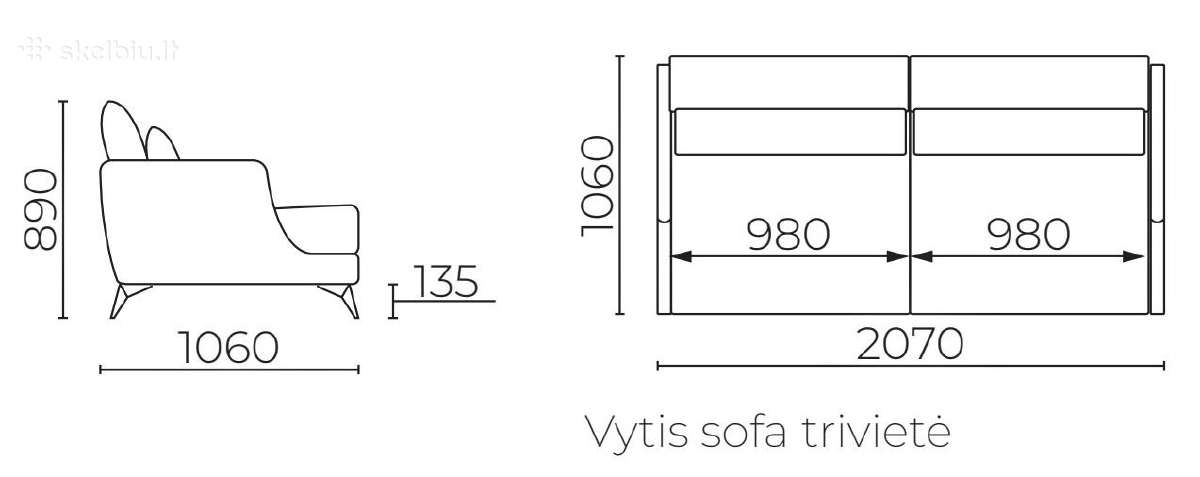 Nepriekaištingos būklės Magrės baldų sofa Vytis - nuotraukos Nr. 4
