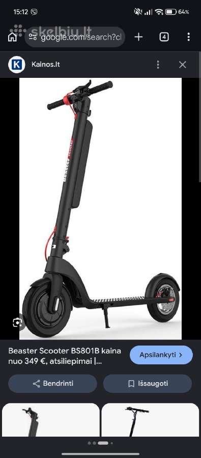 Elektrinis paspirtukas Beaster Scooter Bs801b - nuotraukos Nr. 9