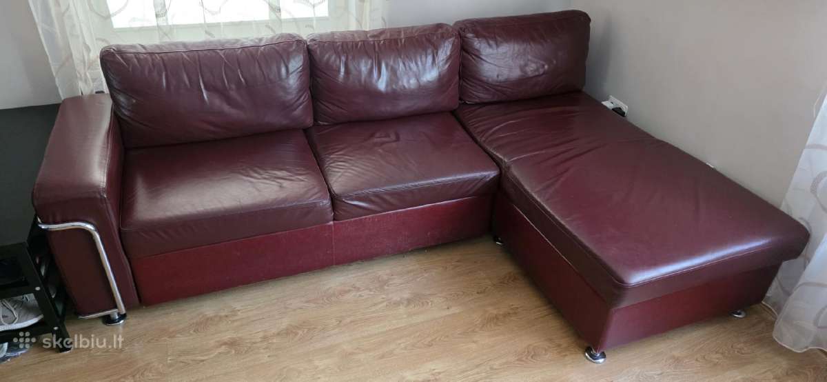 Kampinė odine sofa - nuotraukos Nr. 2