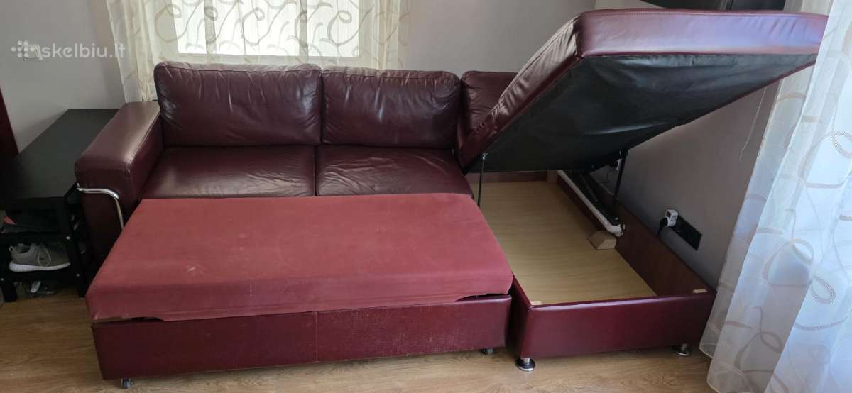 Kampinė odine sofa - nuotraukos Nr. 5
