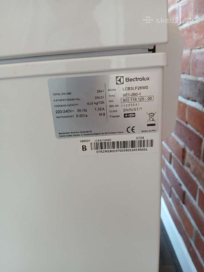 Šaldymo dėžė electrolux 246l - nuotraukos Nr. 2
