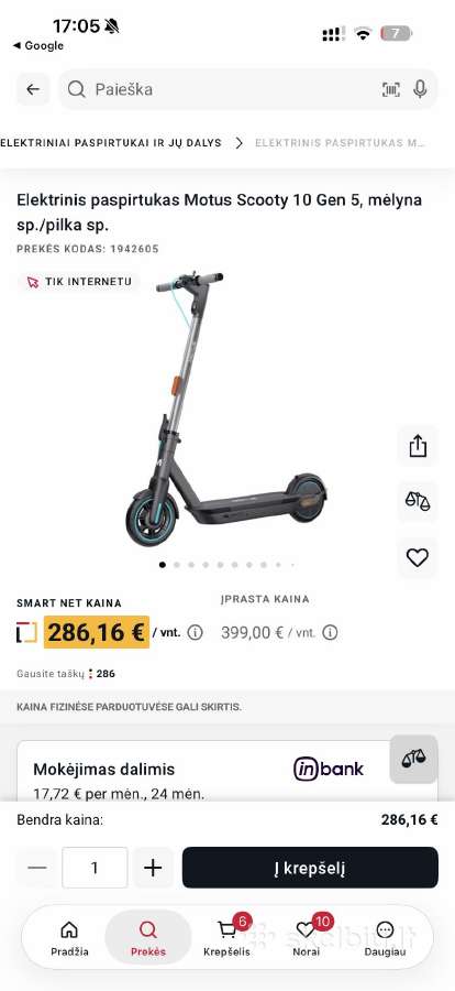 Parduodu elektrinį paspirtuką Motus Scooty 10 - nuotraukos Nr. 10